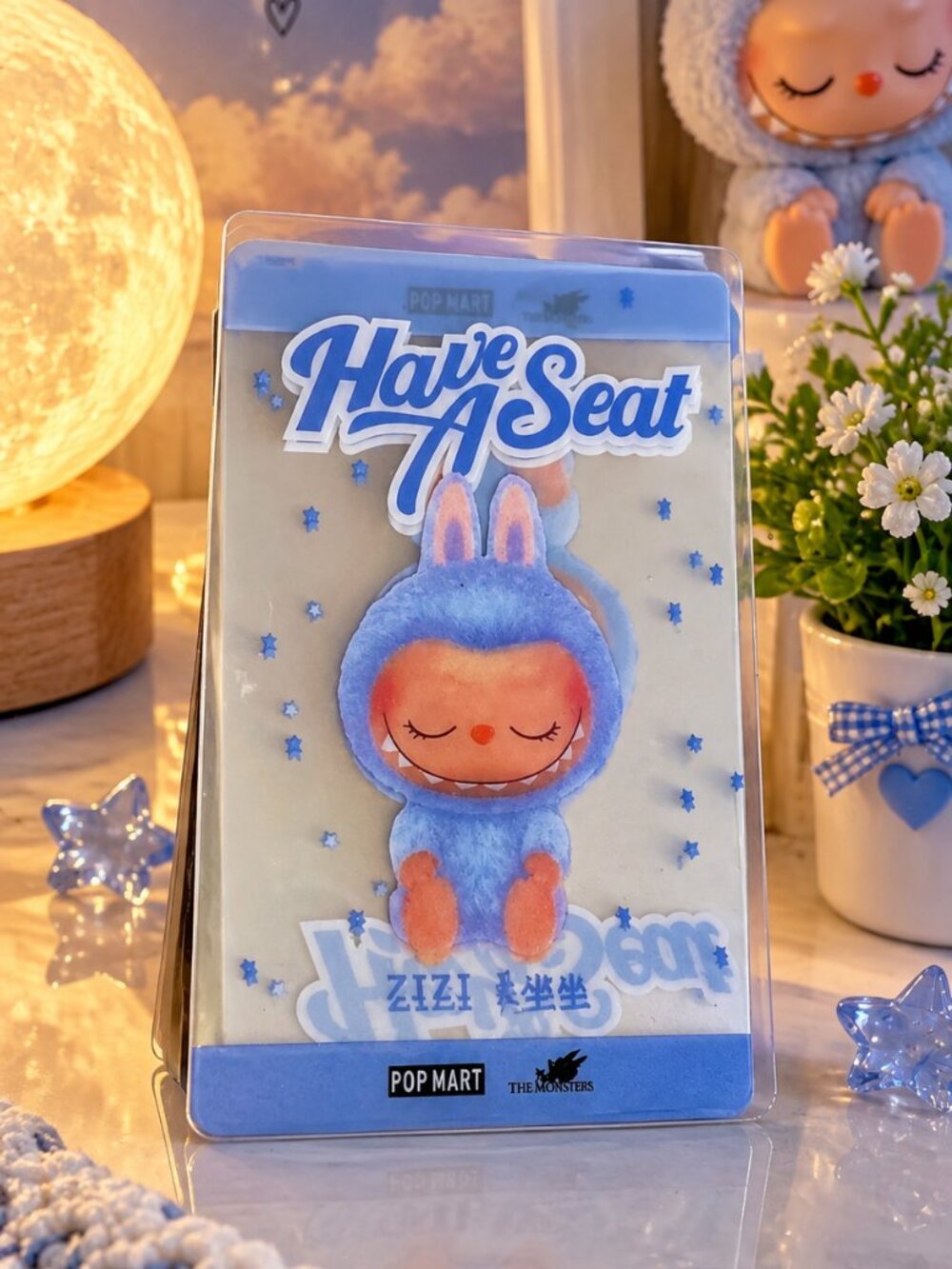 POP MART The Monsters Labubu ZIZI Have A Seat Blue Collectible